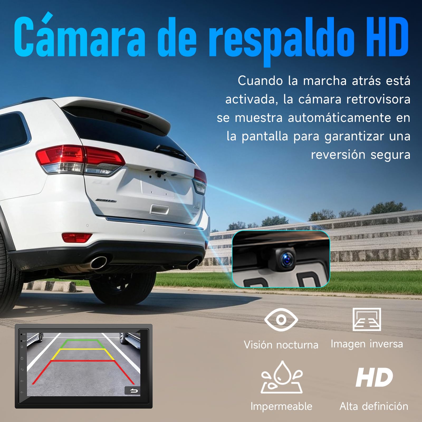 Haudio Estéreo de coche 2 Din con CarPlay y Android Auto inalámbricos, pantalla IPS de 7 Pulgadas,Control Vocal,LFB, FM/RDS/AM,25 Temas UI, Cámara Trasera, 4+64GB para Todos Vehículos(CPU Actualizado)