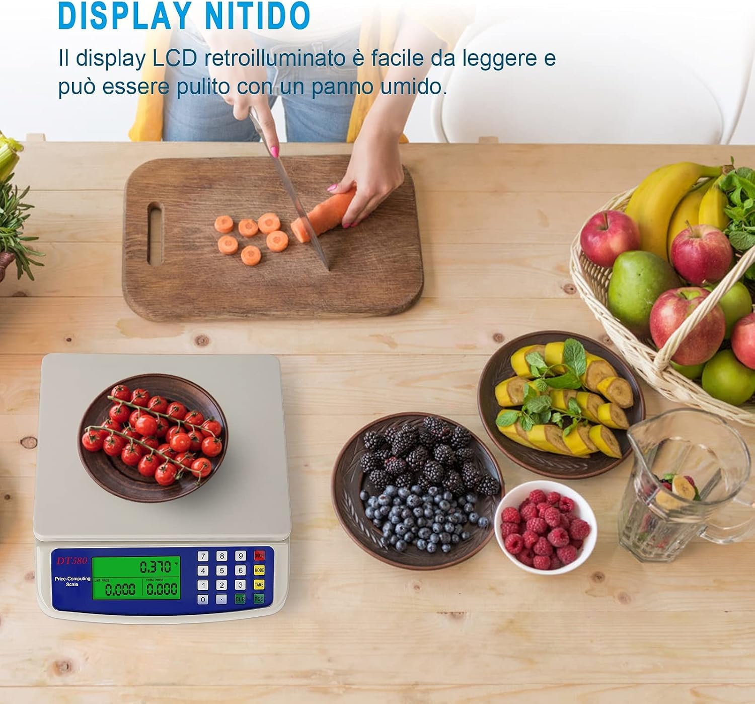 Balances Numériques Jusquà 30 Kg, Grandes Balances De Cuisine, Balances À Fruits Avec Écran Lcd Et Fonction Tare, Balances Numériques Avec Comptage Pcs, Conversion De 3 Unités