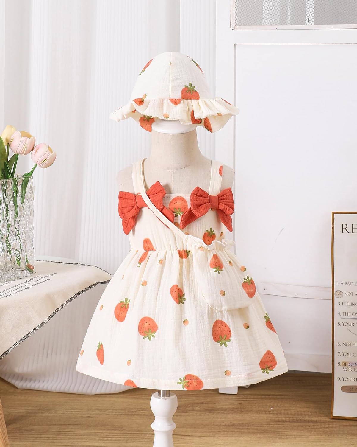 Renotemy Baby Girl Dress Toddler Girl Clothes Summer Outfits Gifts Casual Cotton Linen Bow Sundress Infant Dresses for Girls - Image 3