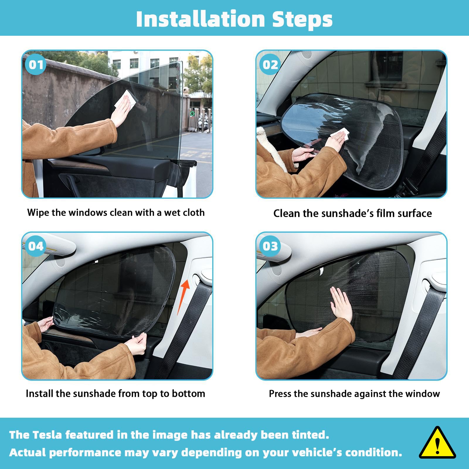 ZATOOTO Set di 2 Parasole per Auto Tesla Model Y con Protezione UV