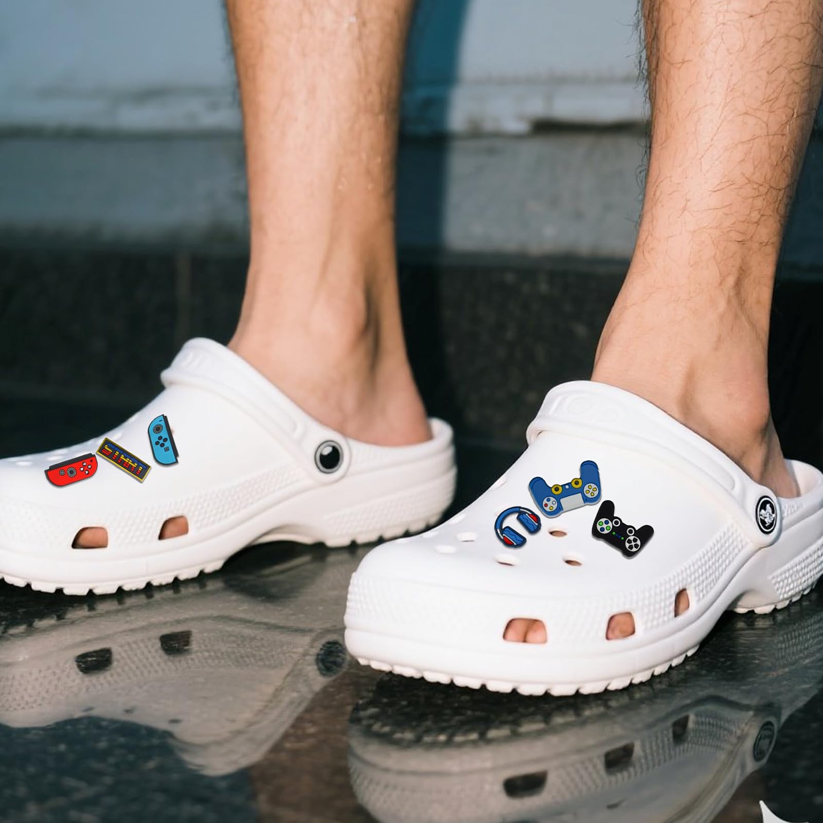 Zestaw przypinek do butów, charmsy z gamepadem, biżuteria do butów, zabawne i jedyne w swoim rodzaju szpilki Crocs, dekoracyjne zawieszki do butów