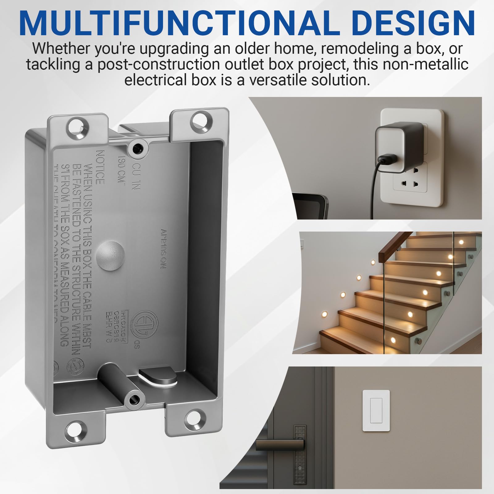 Relaxweex 4 Pack Shallow Electrical Outlet Boxes Single Gang 8 Cubic Inch — Amazon image 3