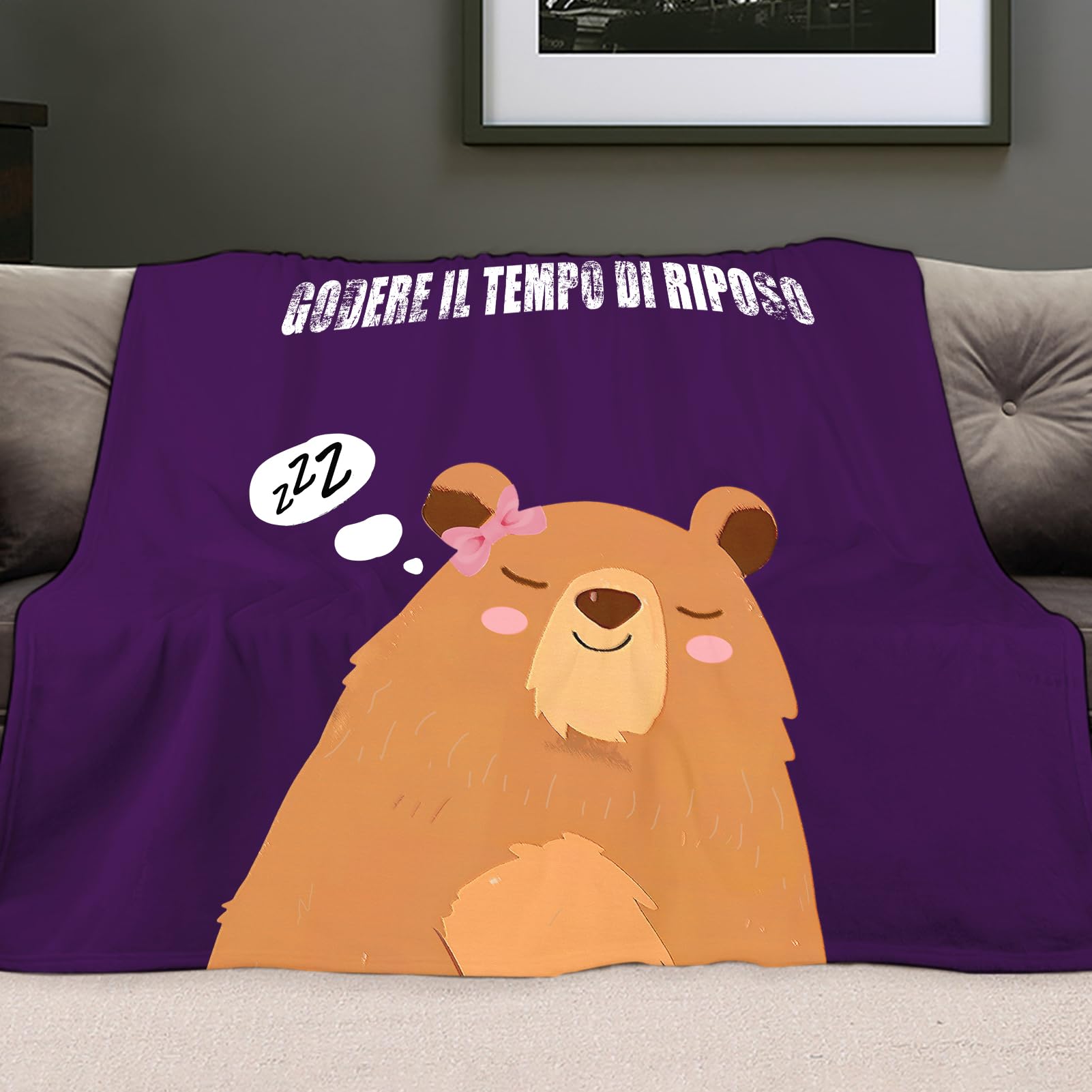 Coperta Regalo Personalizzata Per Festa Della Mamma O Compleanno – Morbida E Confortevole, Colore Viola - 2