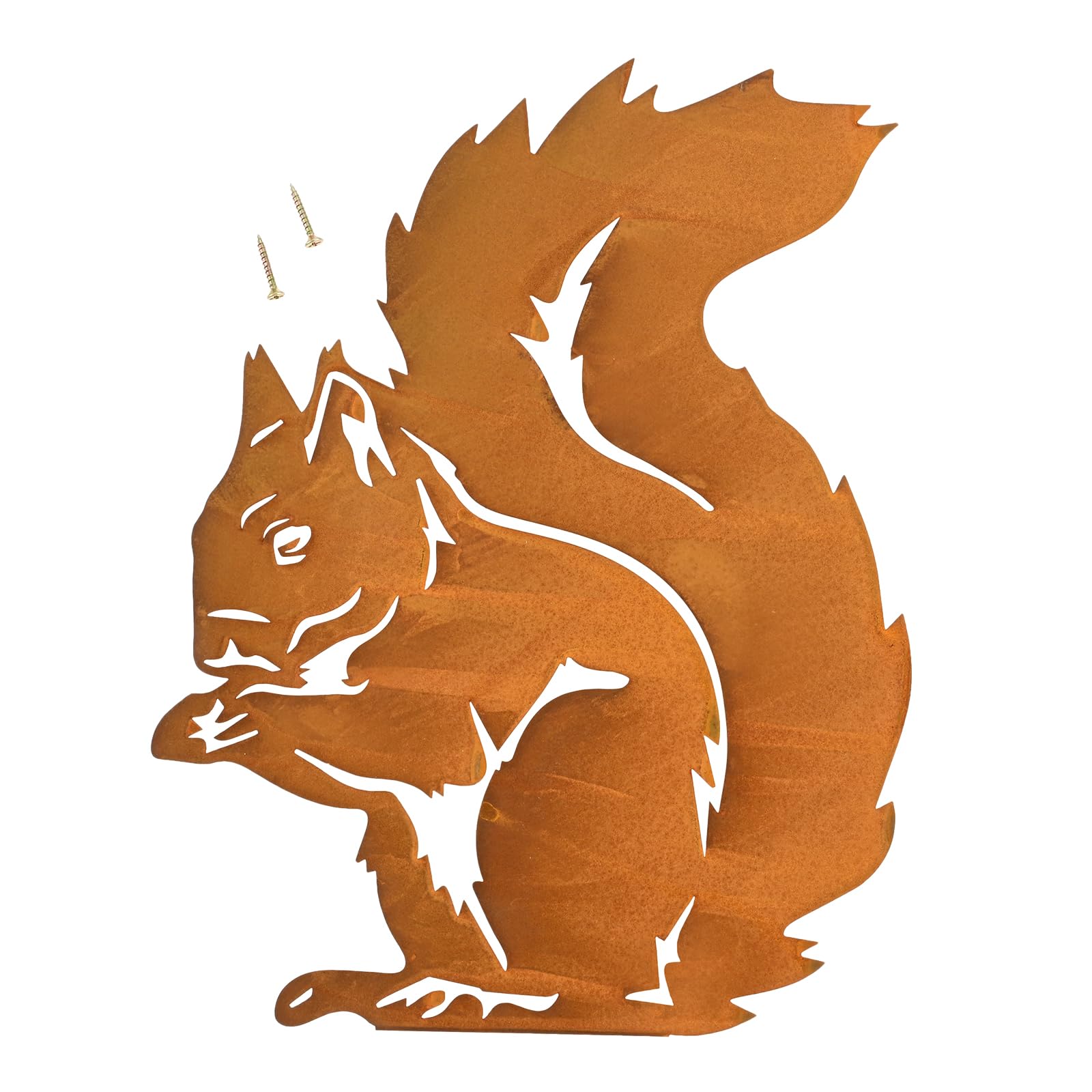 Figura Ardilla Jardín Metal Oxidado - Decoración Exterior