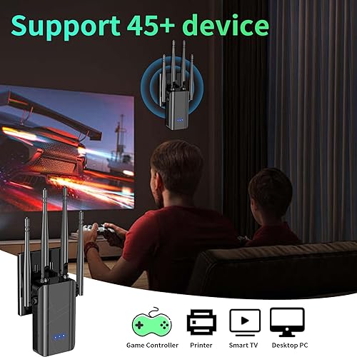 Miniatura 5 de Amplificador de señal WiFi 2025, extensor de Internet de largo alcance, amplificador WiFi para el hogar, amplificador de enrutador inalámbrico con