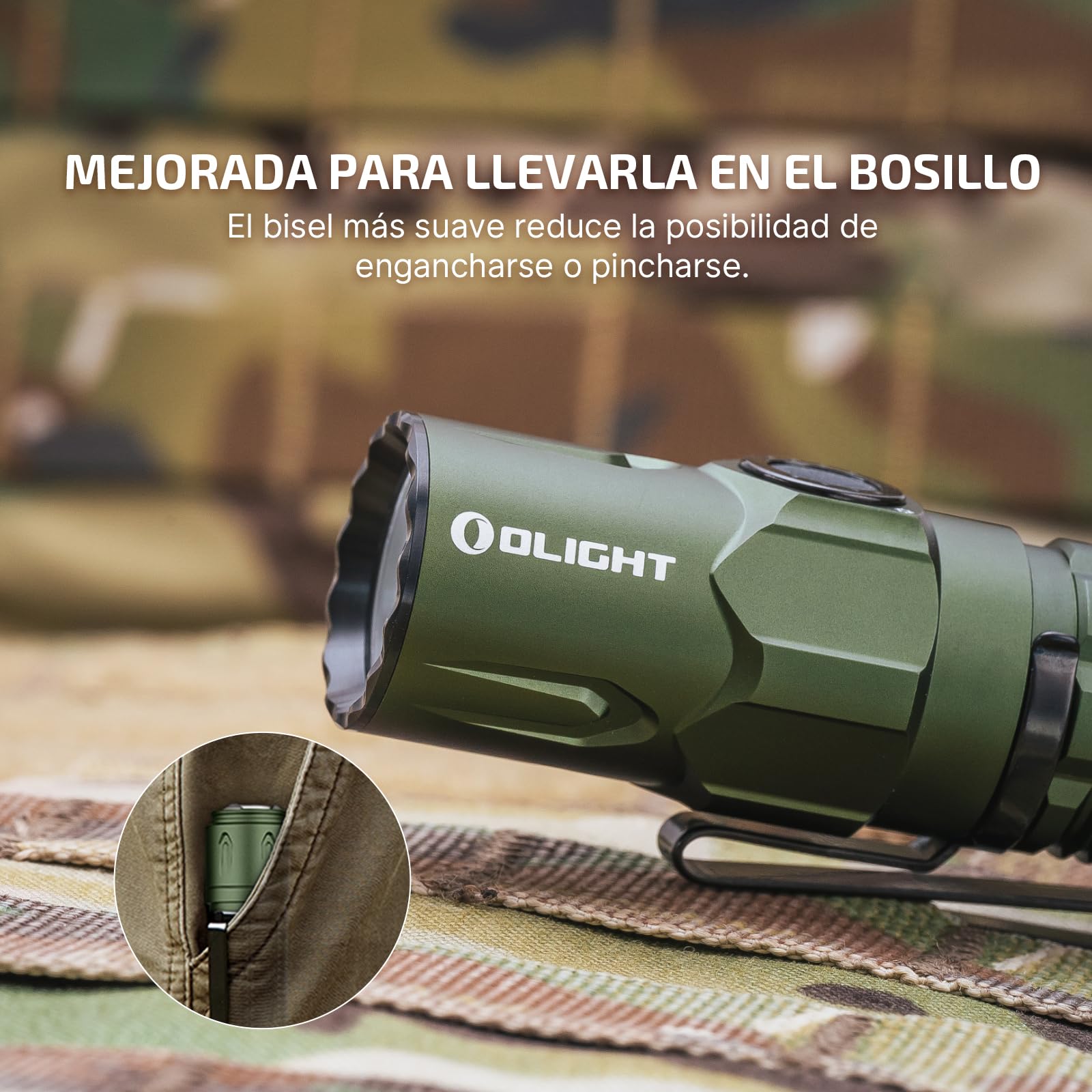OLIGHT Warrior 3S Táctica Linterna 2300 LM 300M Carga mediante USB-C | Configuración de Sensor, Doble Interruptor, Impermeable IPX8, Adecuado Para Acampada, Senderismo y Emergencias