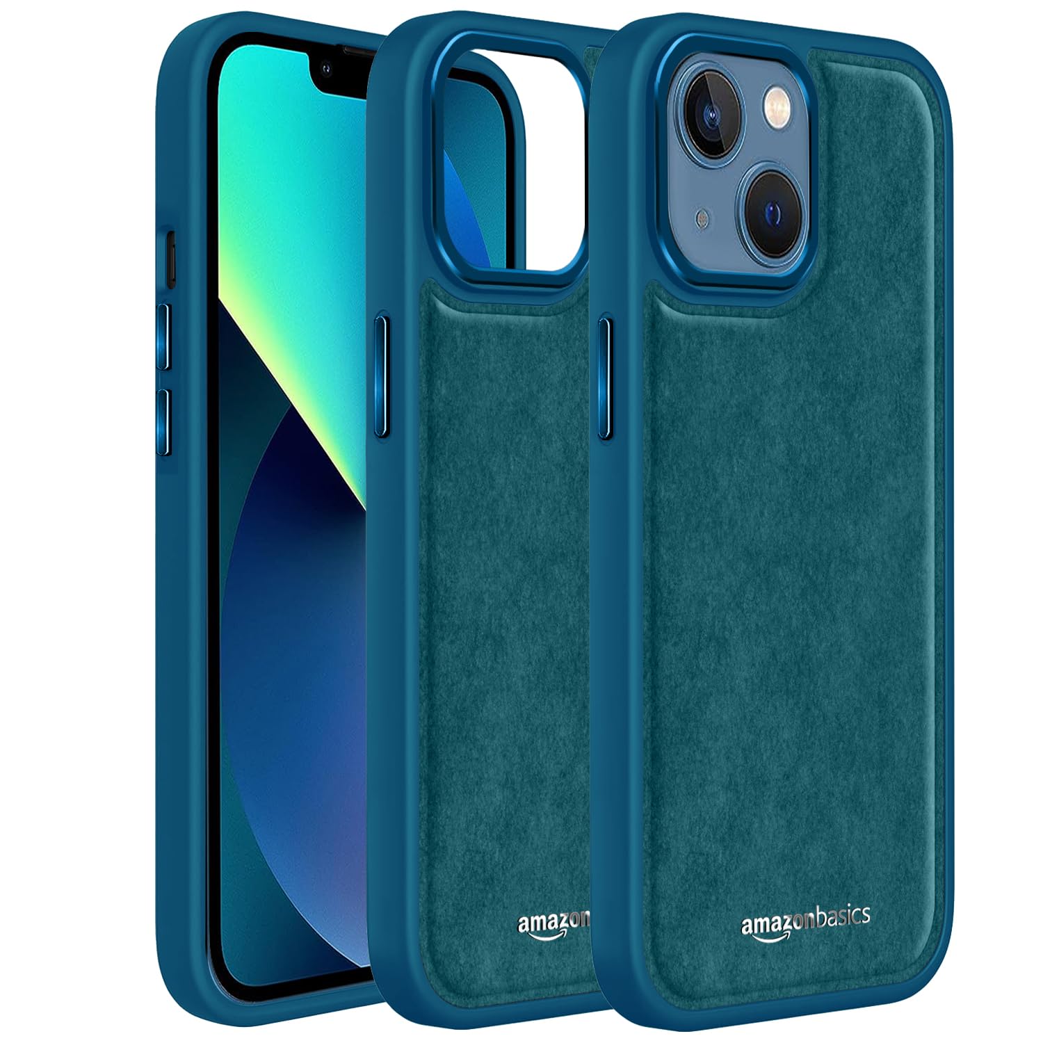 amazon basics Premium PU Leather Series with TPU Sides, Drop Protection | Camera Protecton, Back Case Cover for iPhone 13 6.1"- Blue (B0CSZ8SGGV) Amazon Price History, Amazon Price Tracker