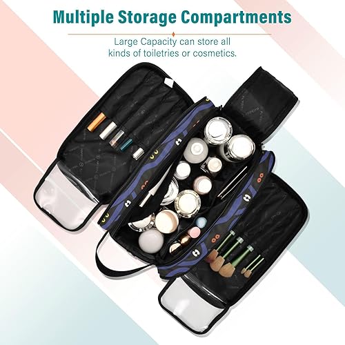 Miniatura 4 de Wudan Mistery Eyes - Neceser de Halloween, bolsa de maquillaje esencial con asa para viaje de maquillaje, 11 x 7 pulgadas, Ojos Misterios Halloween