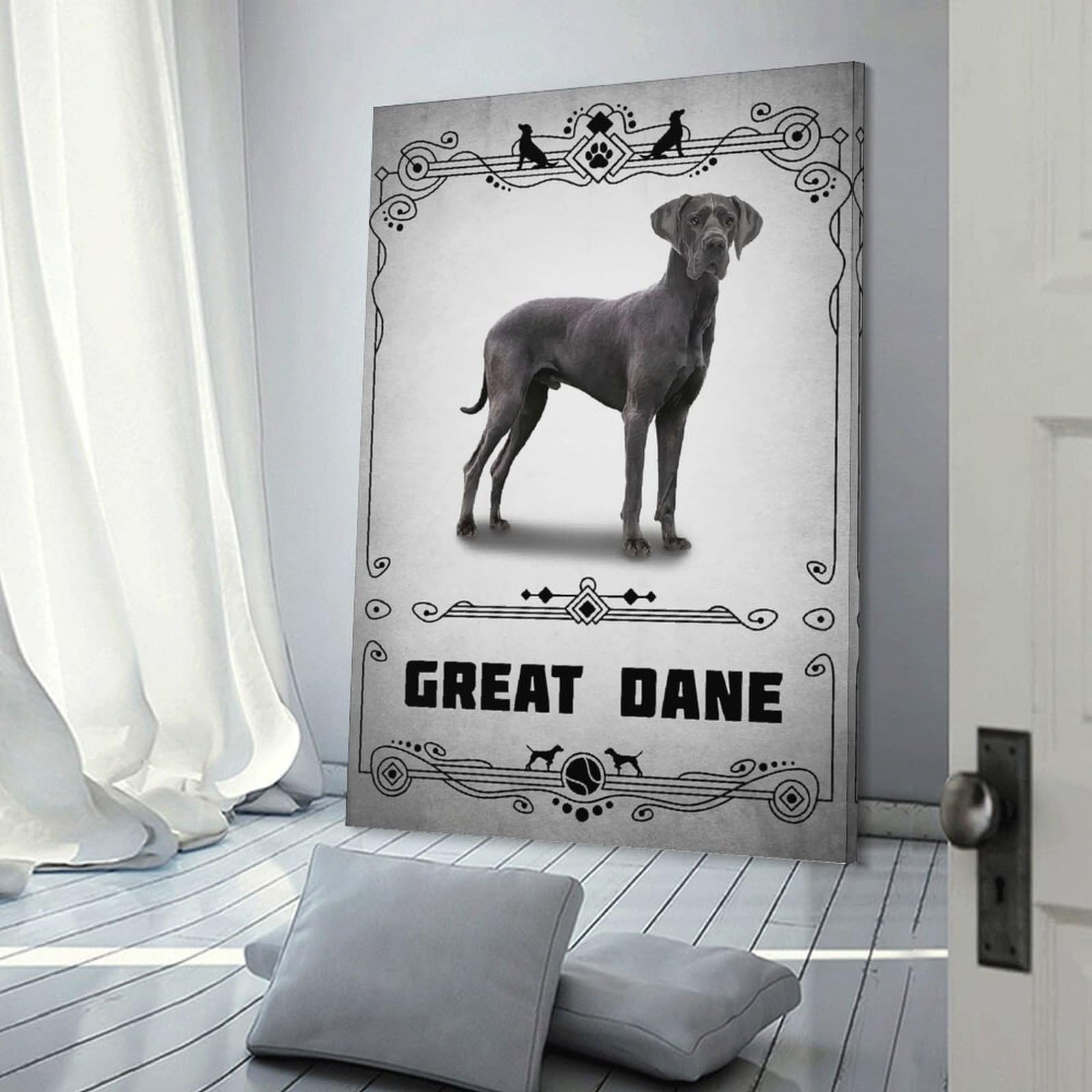 Junmoney Great Dane Room Decor Wall Art 20x30inch(50x75cm), for Living Room, Bedroom, Office Or Hallway, An Adaptable Decor Piece for Home Use
