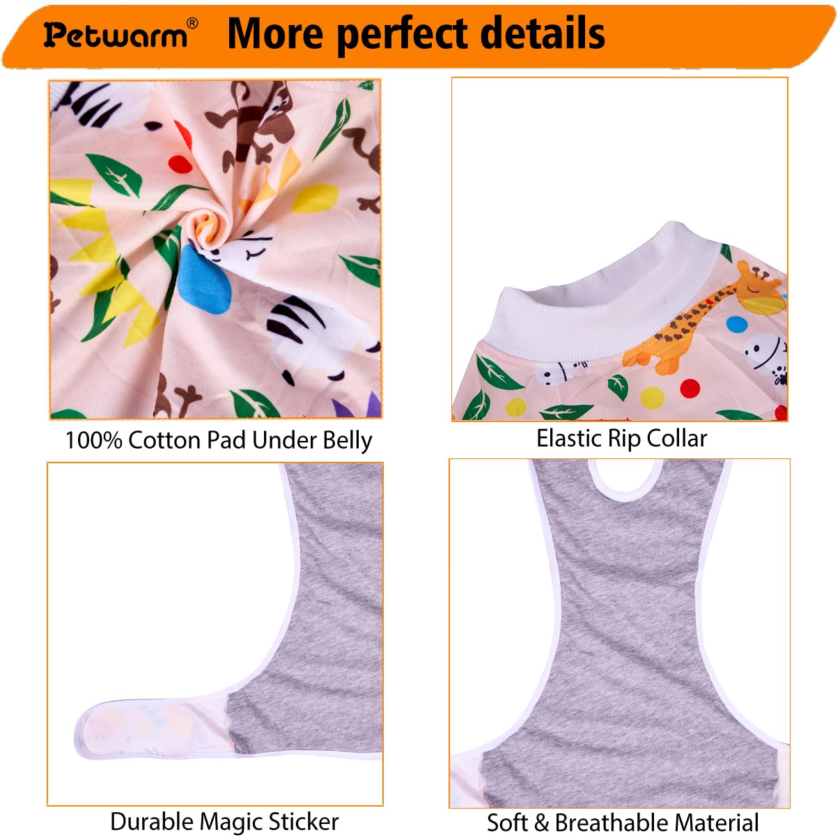 PetWarm Dog Recovery Suit, Substitute E-Collar Cone Prevent Licking Onesies for Dogs Dog Surgery Recovery Suit - Image 4