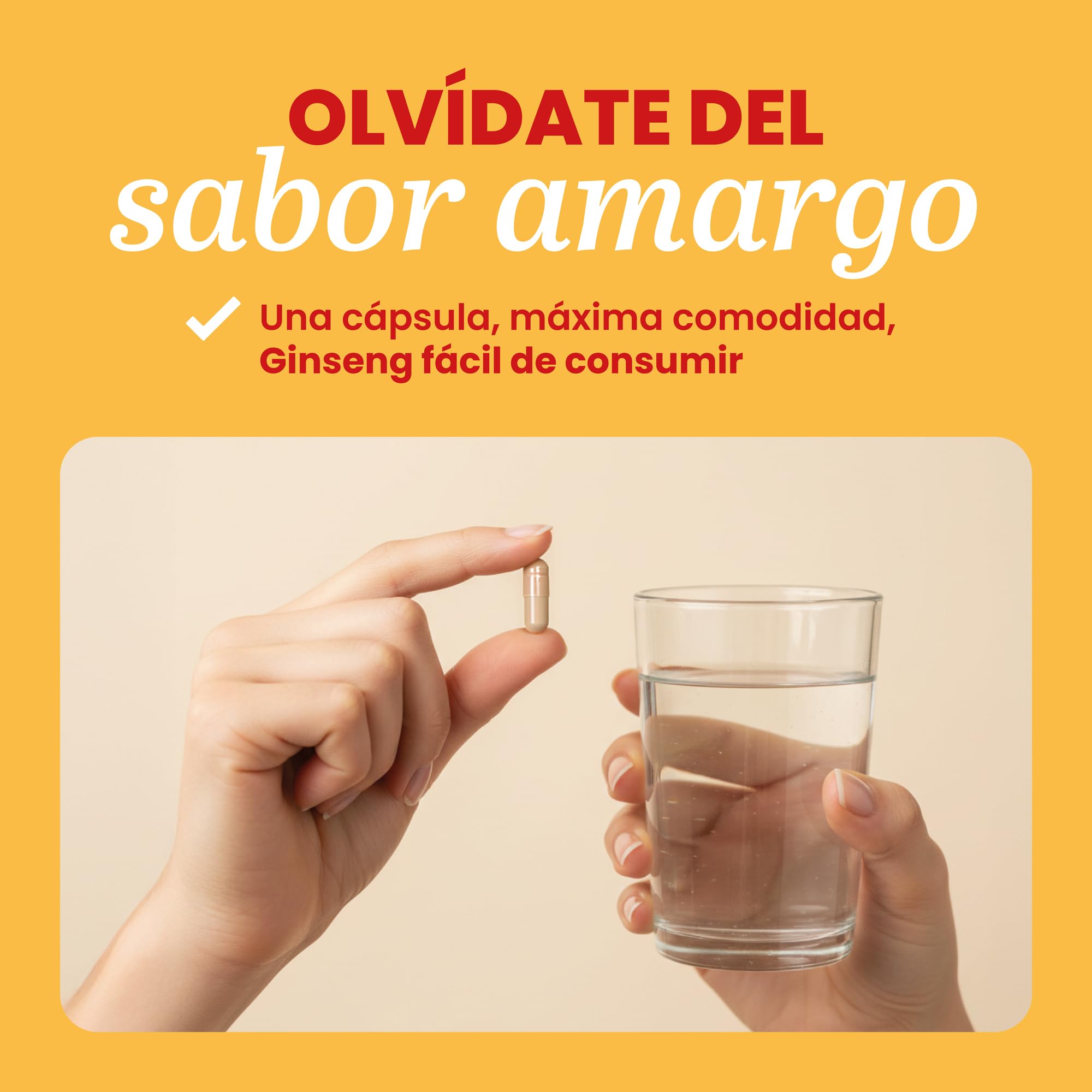 Ginseng Coreano Puro, Calidad Ilhwa, 500 mg, 100 cápsulas | Panax Ginseng 100% Sin aditivos | Energía Física y Mental | Raíces Maduras de Cultivo Propio y Extracción Exclusiva | de TONGIL