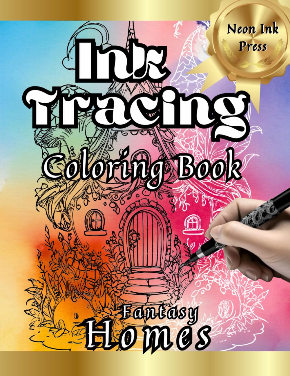 Amazon Ink Tracing Coloring Book Fantasy Homes Anxiety Relief Amazon ink tracing coloring book fantasy homes anxiety relief