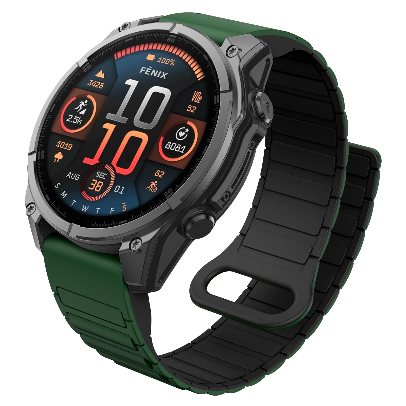 MYSNBKN 22 mm Quick Fit Silicone Magnetic Strap for Fenix 8 47 mm/Fenix 7/Fenix 7 Pro/Fenix 6/Fenix 6 Pro/Fenix 5/Fenix 5 Plus/Fenix EPIX, Watch Strap for Forerunner 935/945/955/965/Approach S60/S62 โ image 1