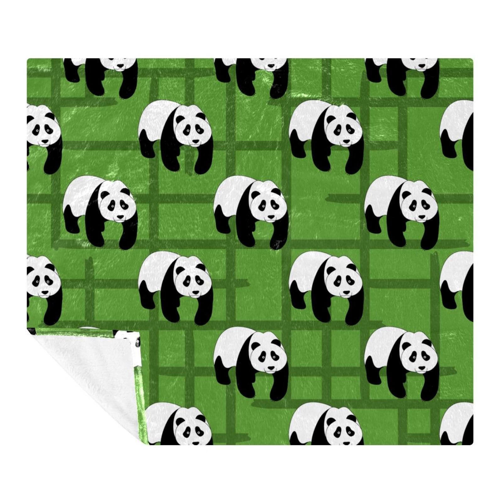 Couverture moelleuse panda anti-froid pour lit double et grand canapé