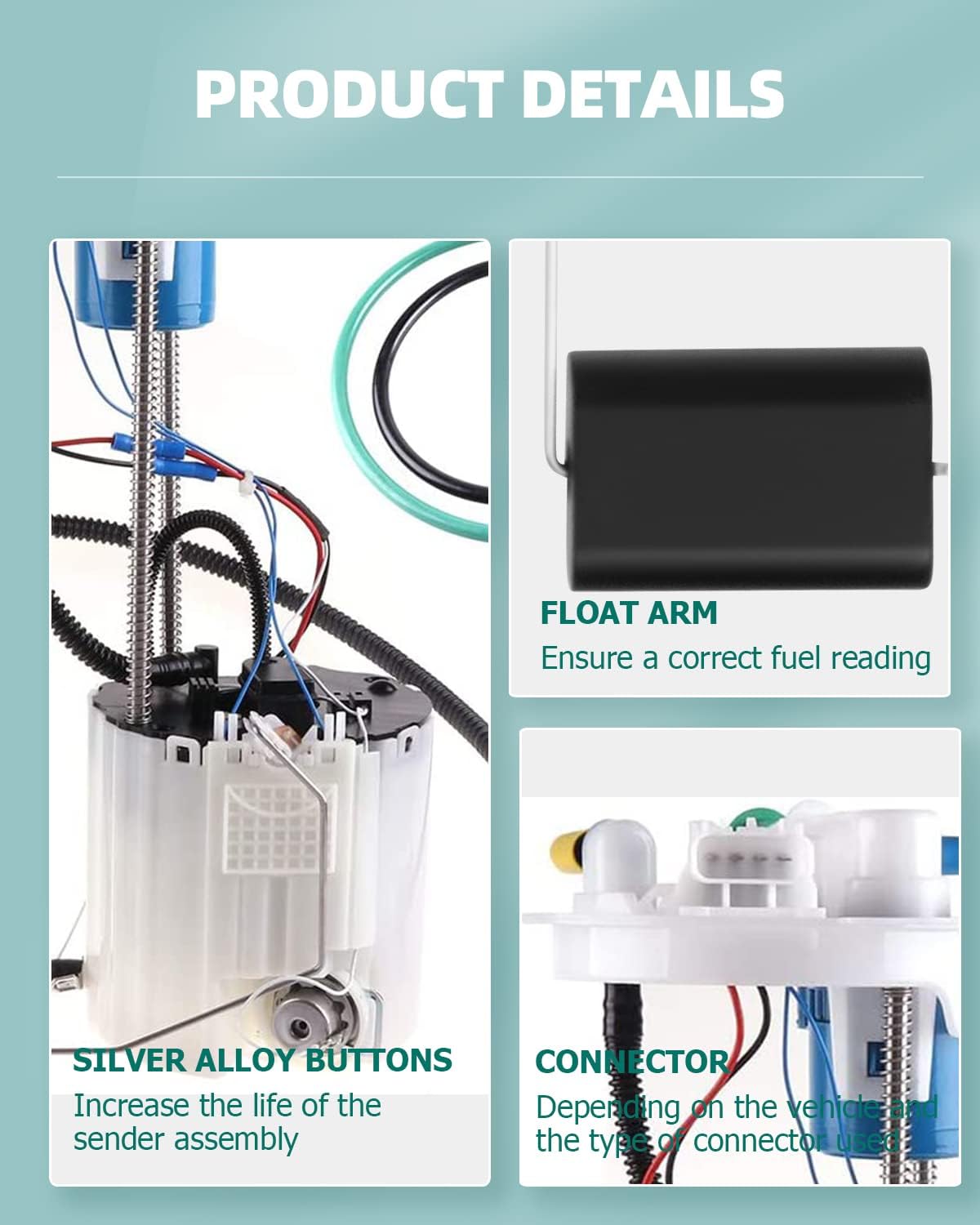 SCITOO Electric Fuel Pump Assembly w/Sending Unit Compatible with 2013-2016 for Chevy Equinox 3.6L,2010-2012 for GMC Terrain 3.0L,2013-2016 for GMC Terrain 3.6L,Replace OE E3841M