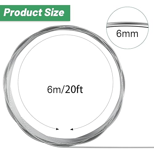 Miniatura 2 de Pelopy Alambre de aluminio de 20 pies de diámetro, alambre de metal de 14 de pulgada de diámetro, alambre de armadura flexible para esculpir