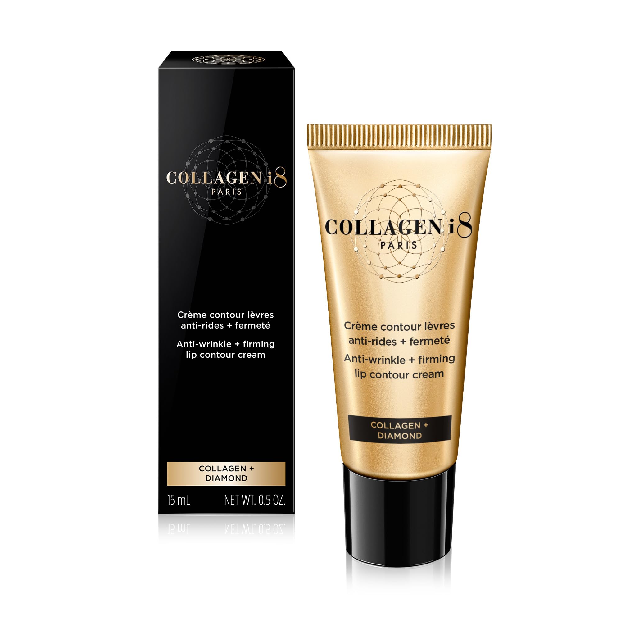 Crema contorno de labios antiarrugas + firmeza - Colágeno + Diamante - 15 mL