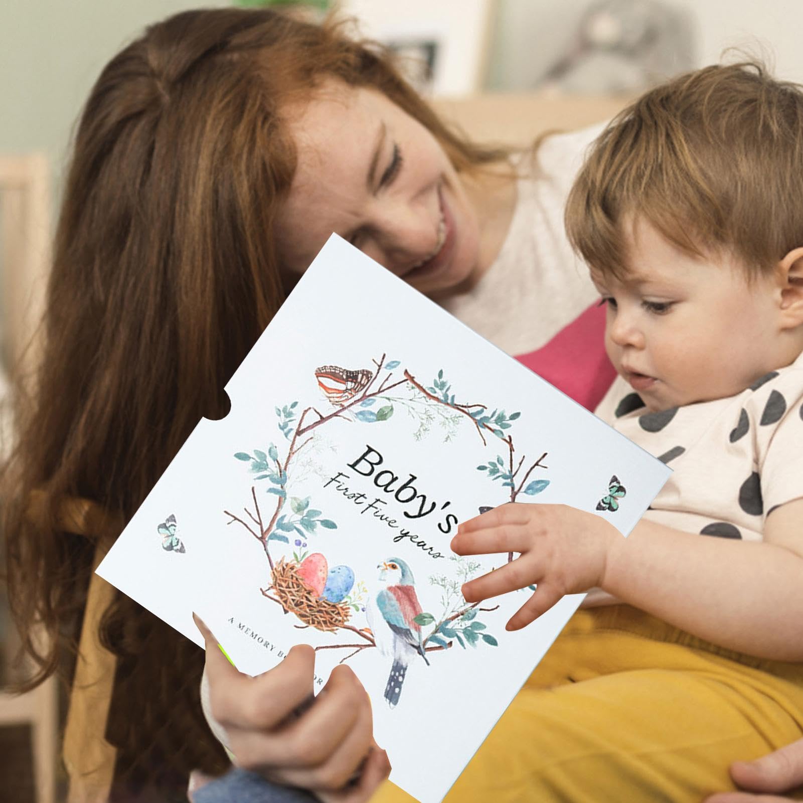 Libro de hitos para bebé, libro de registro de diario de bebé, álbum de fotos neutro de género, libro de infancia, registro de eventos desde el nacimiento hasta los 5 años