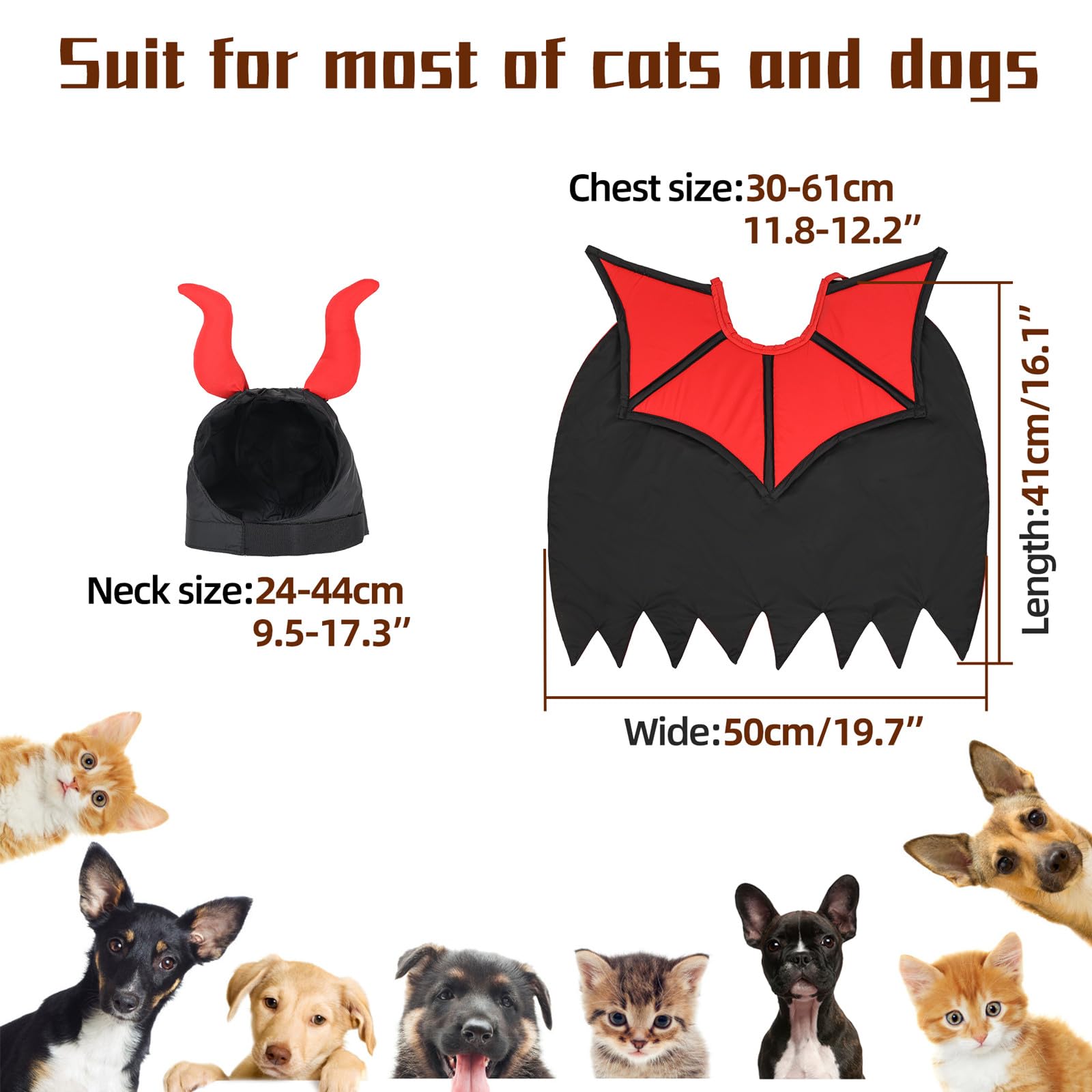 BT Bear Pet Halloween Costume,Pet Cosplay Funny Costumes Dog and Cat Halloween Cloak Holiday Dress Up Cosplay Costumes (Red) - Image 4