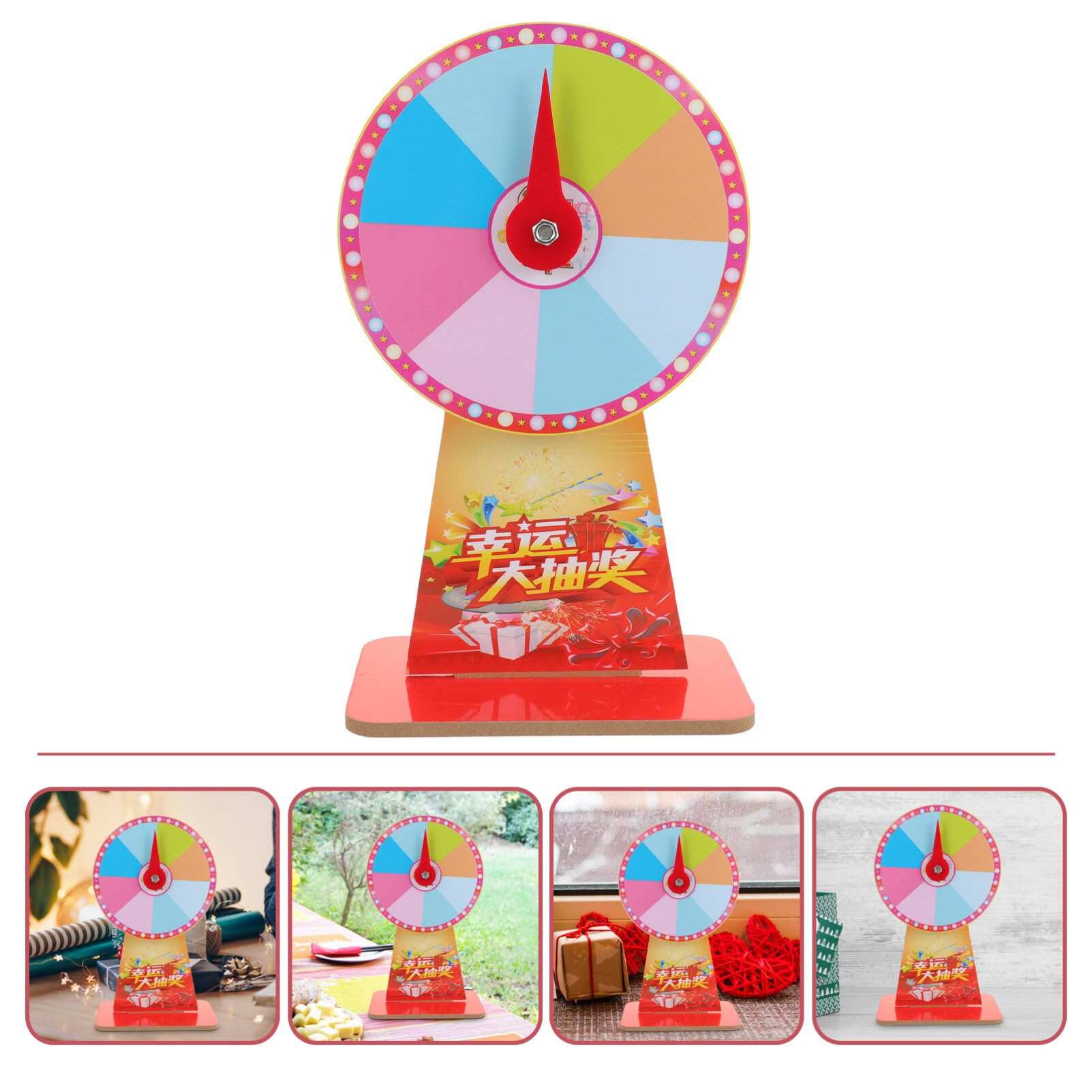 EXCEART Ruota dei premi con supporto da tavolo Rouletterad Vuoto per Carnevale E Fiere Vinci Il Gioco d'azzardo Puntello 20 cm