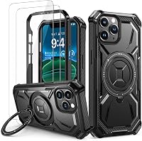 Lanhiem iPhone 11 Pro Max védőtok 360° gyűrűs tartóval és képernyővédővel, ütésálló fekete - iPhone 11 Pro Max, black 1