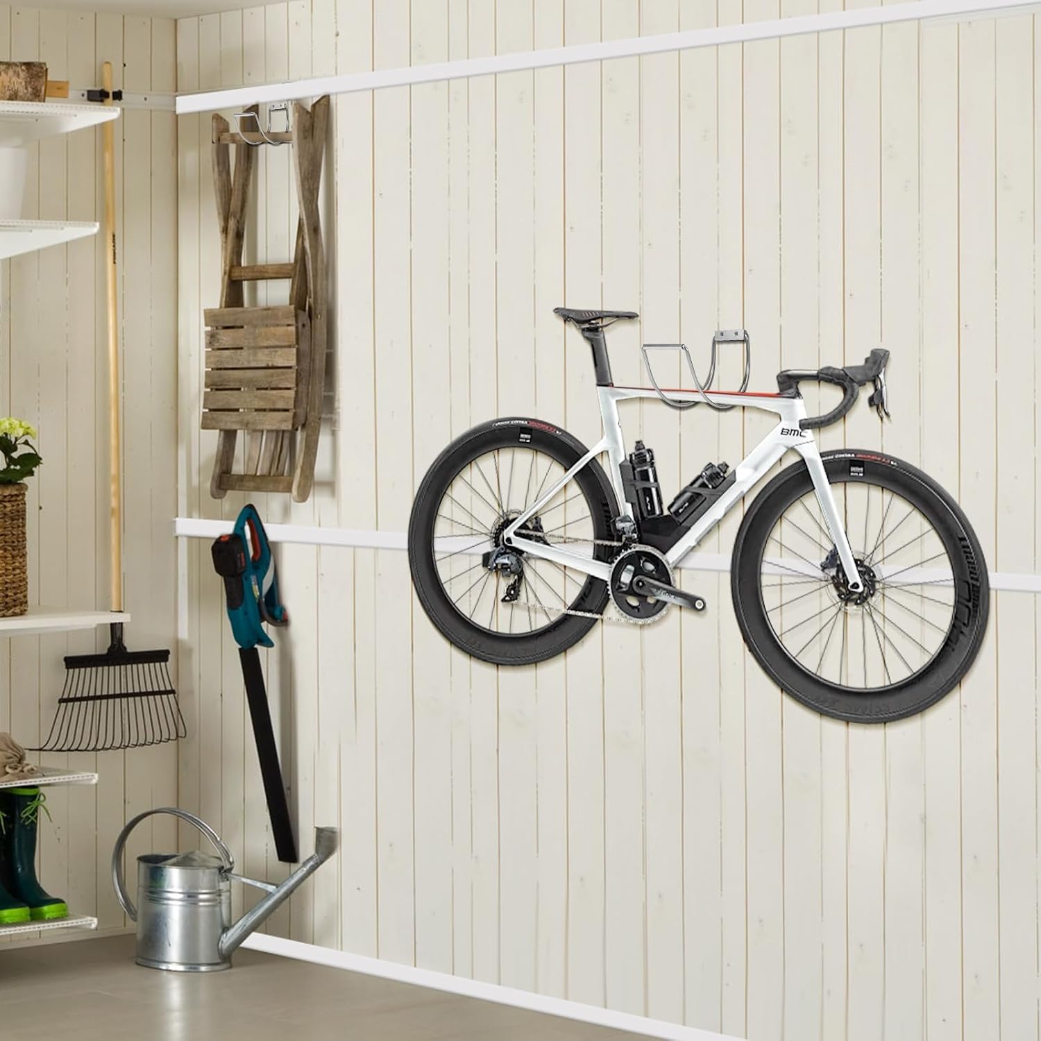 Garden Hose Holder Wall Mounted,304Stainless Steel Solid Hook Holds Up to 150Ft - Chrome image 3