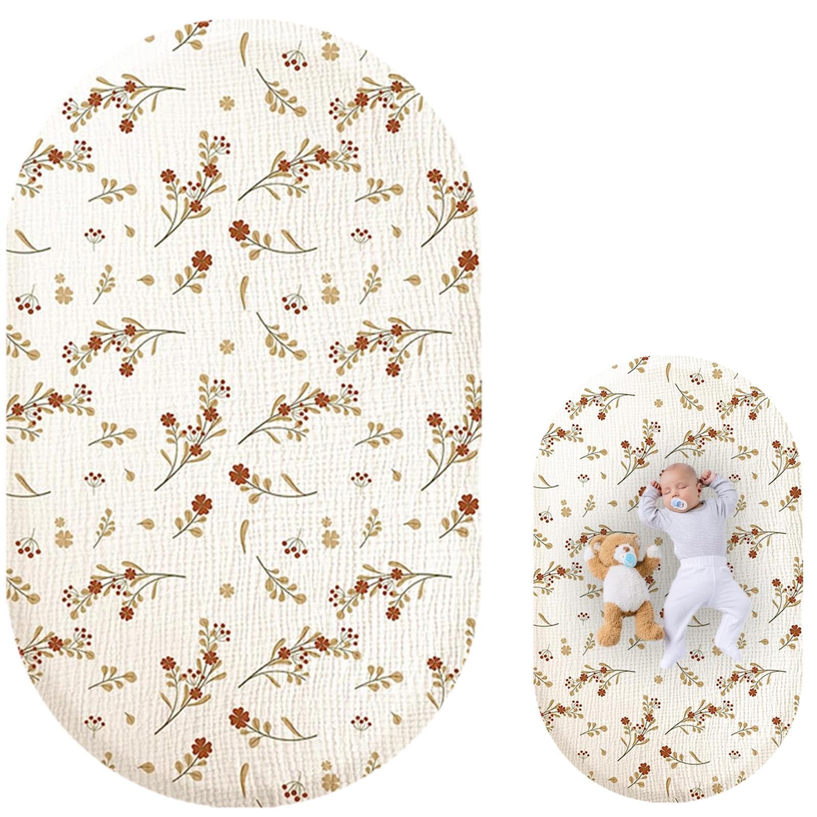 1/6 lenzuola per culla per bambini e bambine, in garza neutra, comodi lenzuolo con angoli per culla per ragazzi e ragazze, 82 x 42,9 x 9,9 cm
