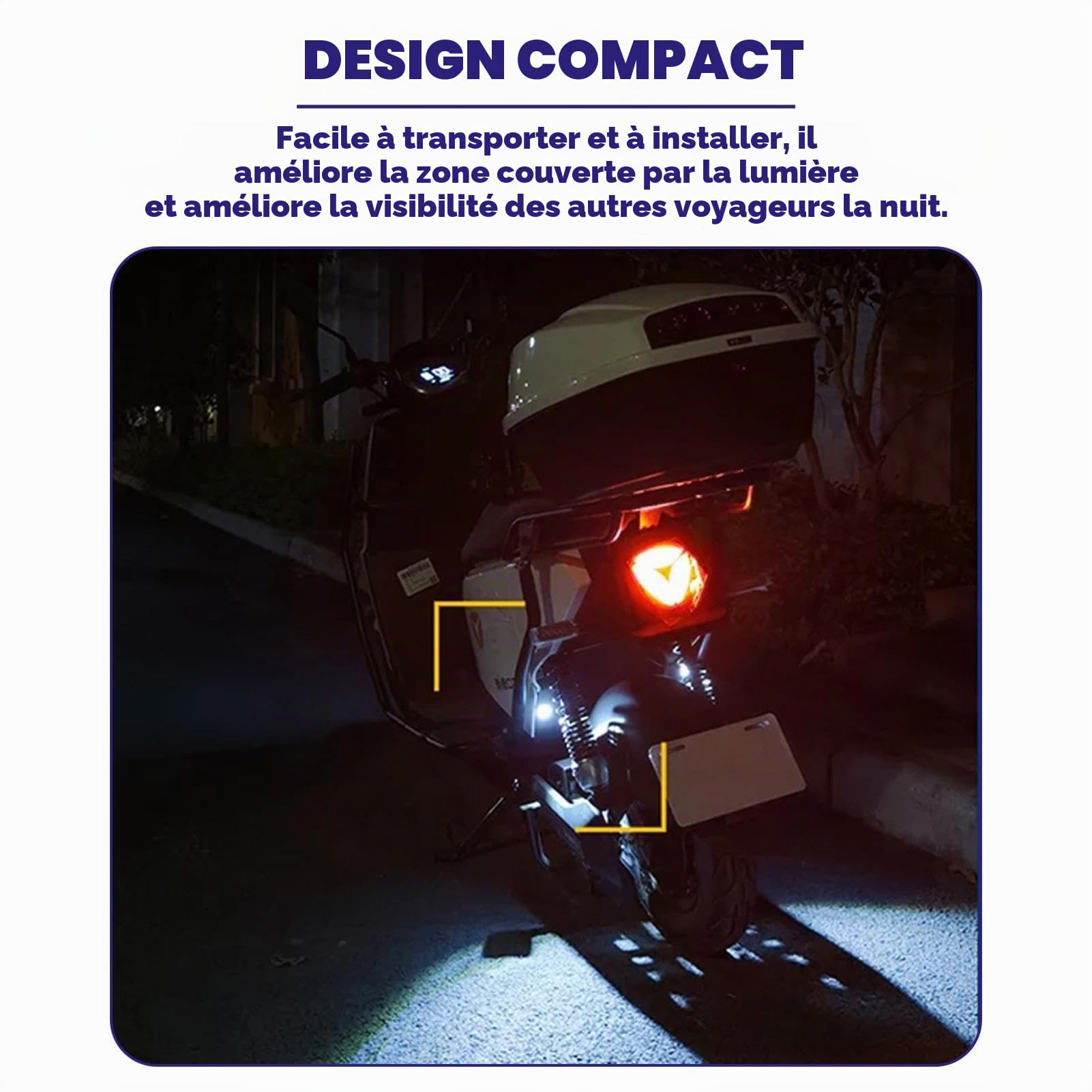 lampe LED pour moto, lampe rechargeable pour moto | Projecteur de pare-chocs de lumière de calandre LED pour moto,Lampe de nuit haute luminosité pour les déplacements domicile-travail et l'a