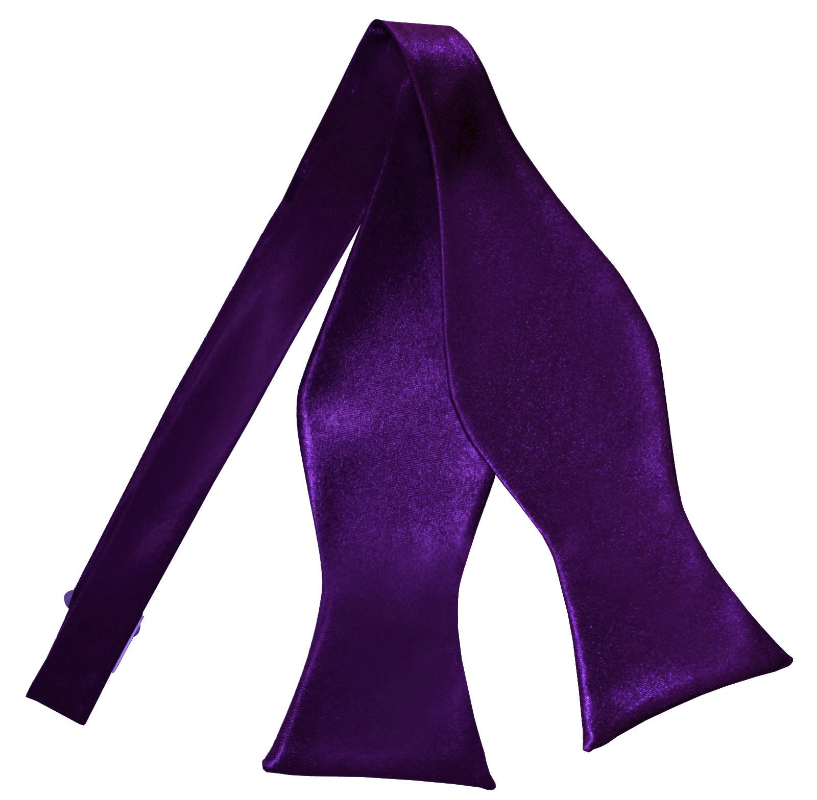 DQT Mens Plain Satin Self-Tie Bow Tie - Wedding, Business & Formal Wear - Purple