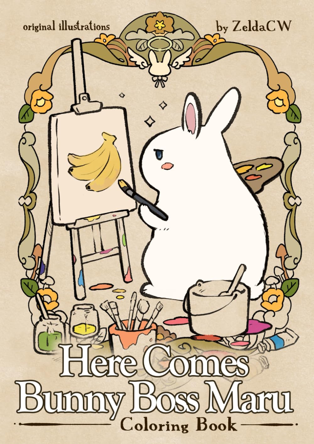 Here Comes Bunny Boss Maru: original illustration coloring book