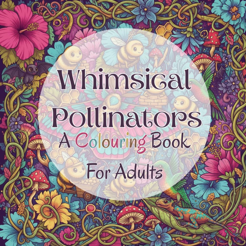 Whimsical Pollinators: A colouring book for adults