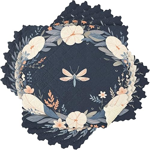 Miniatura 8 de Libélula en guirnalda turquesa para el hogar, paños de cocina grandes, paños de cocina de algodón para otoño, toallas de cocina absorbentes