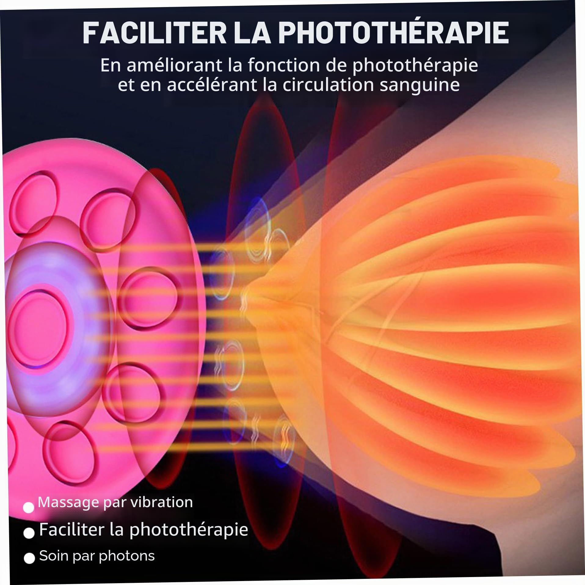 Masseur de sein en silicone à lumière rouge et bleue à 3 modes avec télécommande électrique sans fil rechargeable, points d'acupuncture, amélioration du sein pour les femmes | Masseurs de cellulite