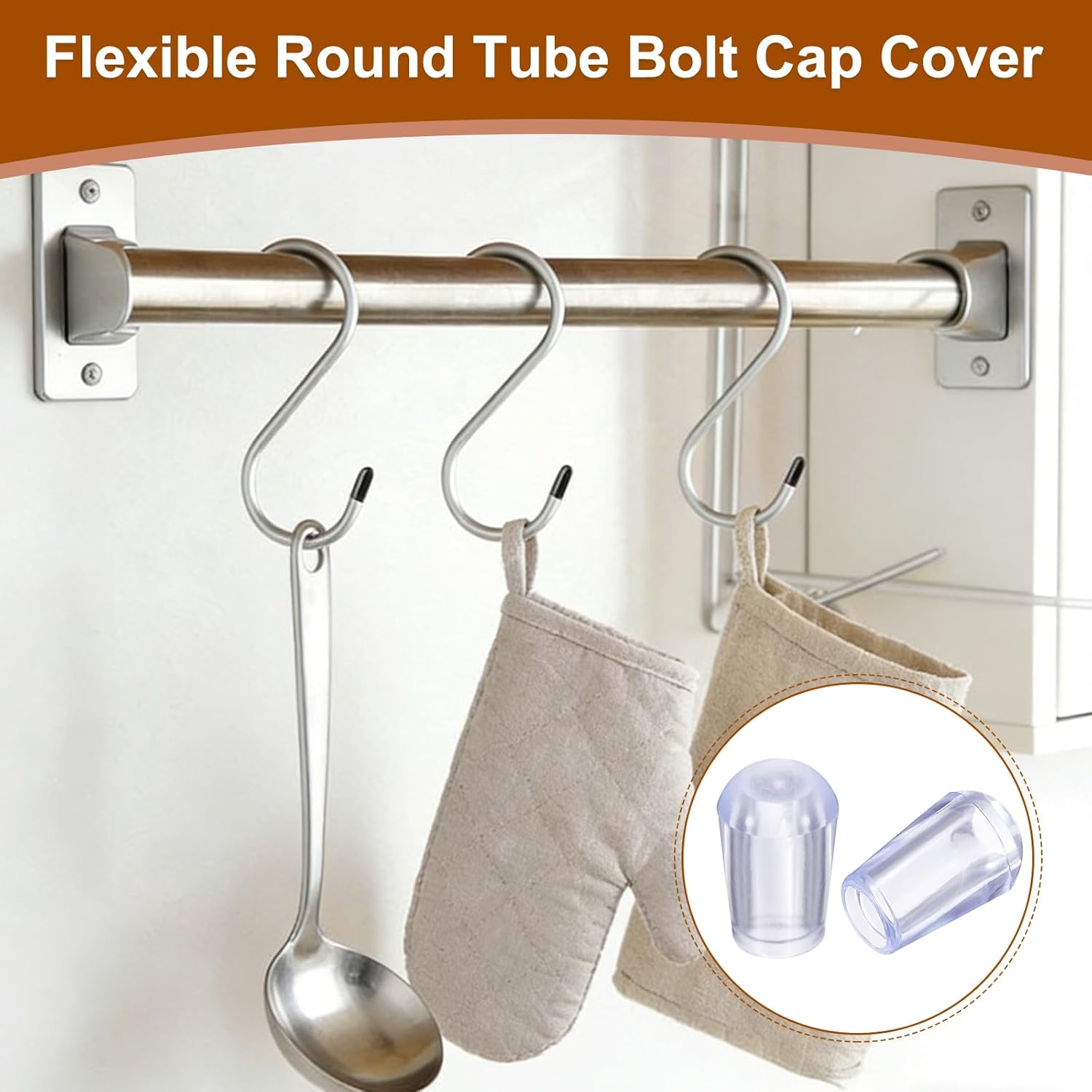 uxcell 50 Pcs Rubber End Caps, 4mm Flexible Round Tube Bolt Cap Cover Screw Thread Protectors for Ends of Hooks Hanger Furniture Bolts Screws Metal Tube, Transparent and Blue