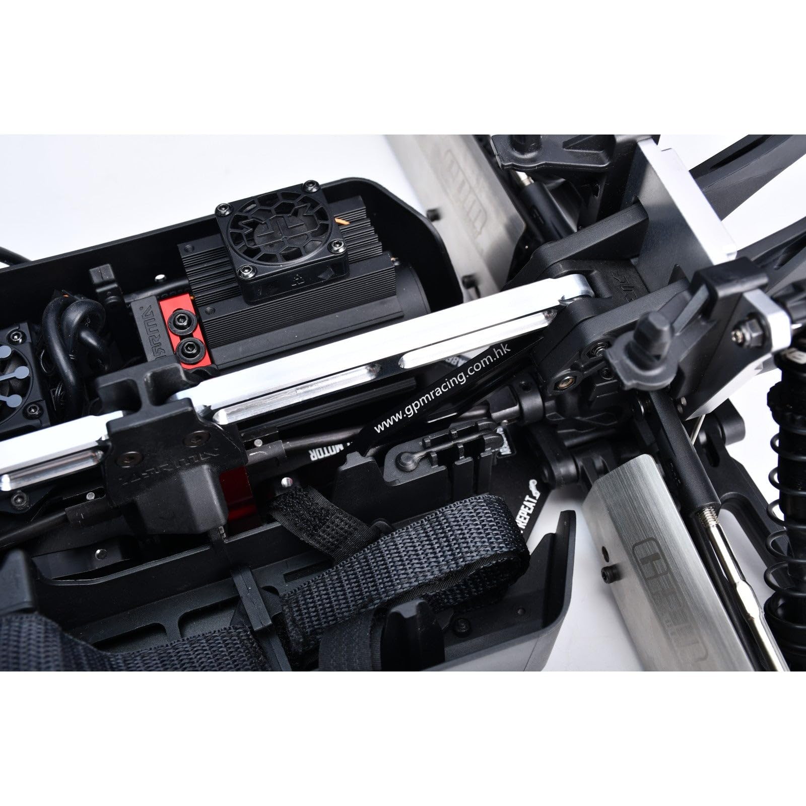 GPM Aluminium 7075-T6 Alloy Front and Rear Chassis Brace for ARRMA 1:8 Notorious 6S V5 V6 / Typhon V5 TLR BLX/TLR Tuned Typhon/Outcast 6S Upgrades - Silver