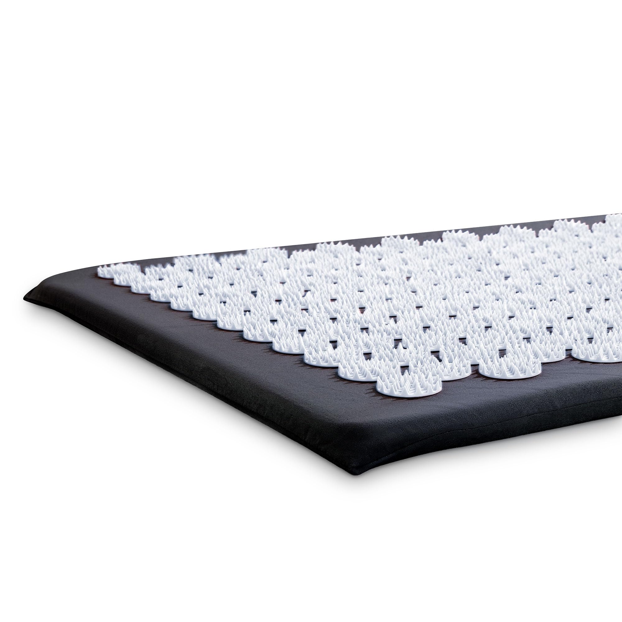 HyperMotion Akupressurmatte mit Kissen - Akupunktur Matte - Massagematte Ganzkörpermassage und Regeneration, Akupressurmatte Set für Entspannung Schwarz-Weiß, 130 x 50 x 2 cm