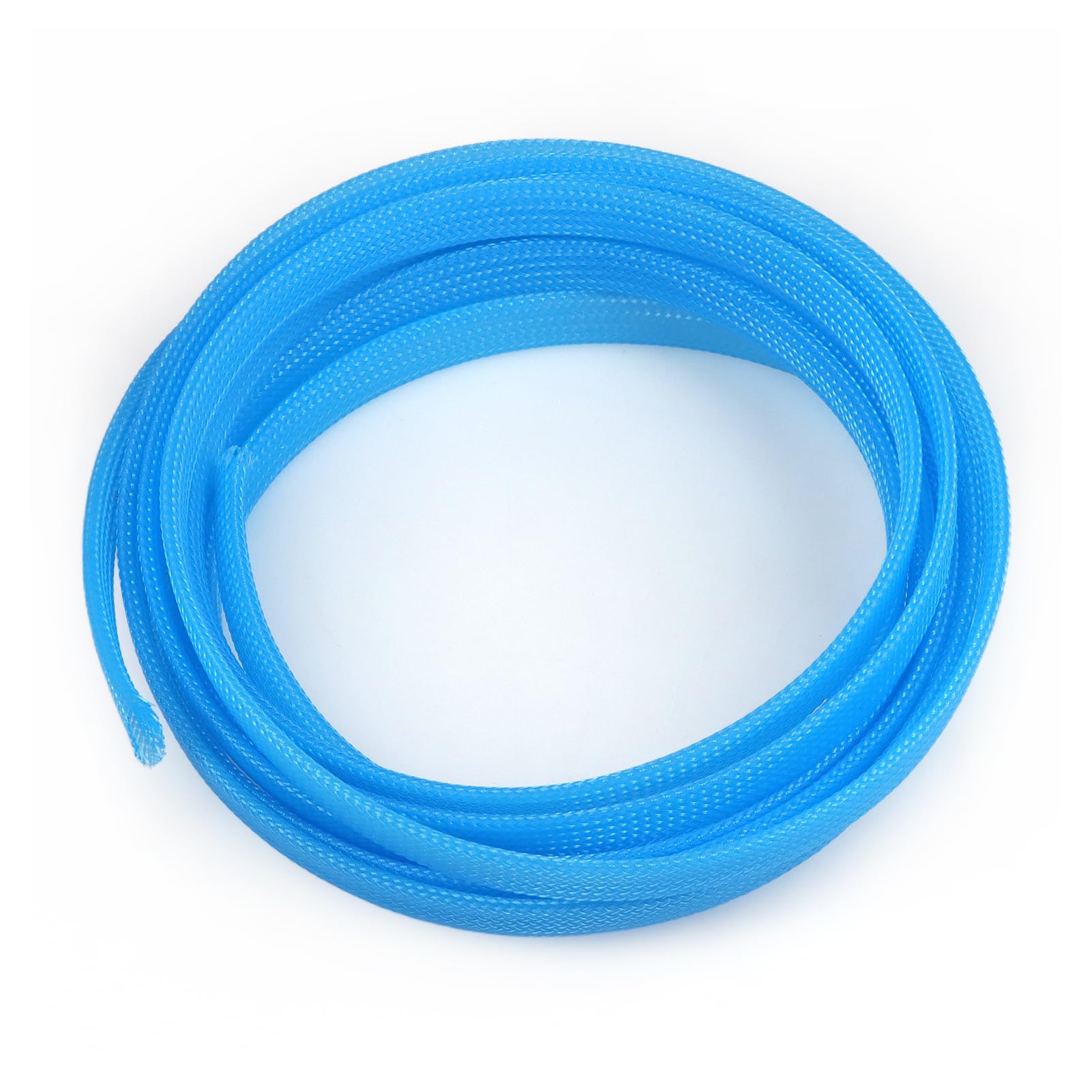 Braided Cable Management Sleeve, 16.4ft Flexible Wear-Resistant Cable Sleeve, Expandable Wire Management for Home, Office, Industry & Automobile (Light Blue, 5/8")