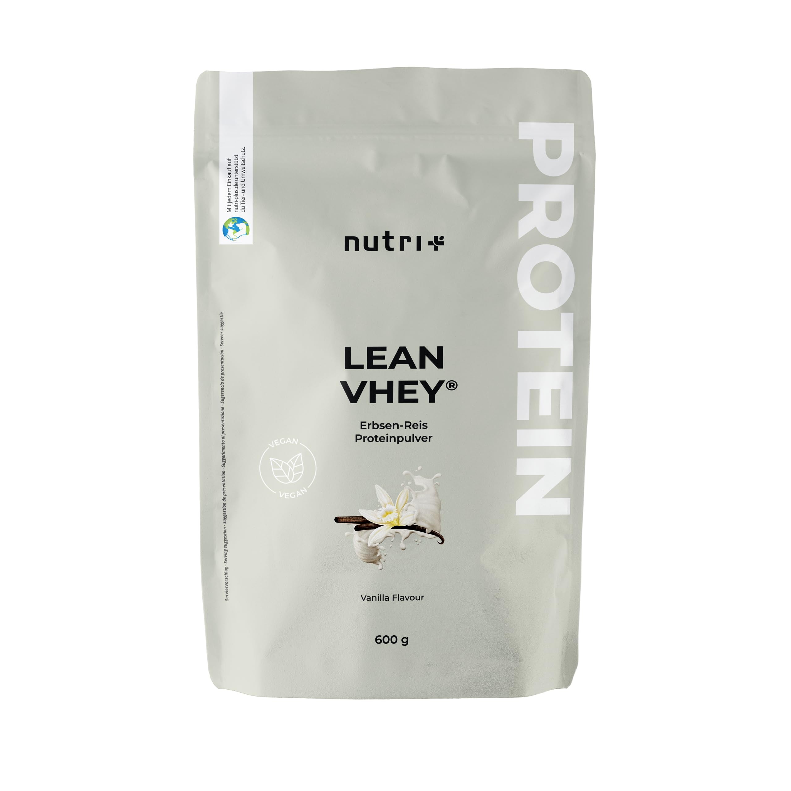 Protéine de pois + riz Vanilla - Poudre de protéine végétalienne sans soja, gluten, lactose, sucre - Vanille 600 g - Pea Rice Protein végan avec protéine de pois d'Allemagne