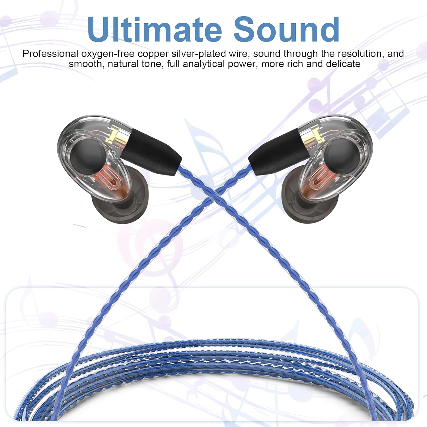SE215 Cable Compatible with Shure SE215, SE215 Pro, SE315, SE425, SE425 Pro, SE535, SE846, AONIC 3, AONIC 4, AONIC 5, UE900 Earphones, MMCX Replacement Headphone Cable, 4ft image 4