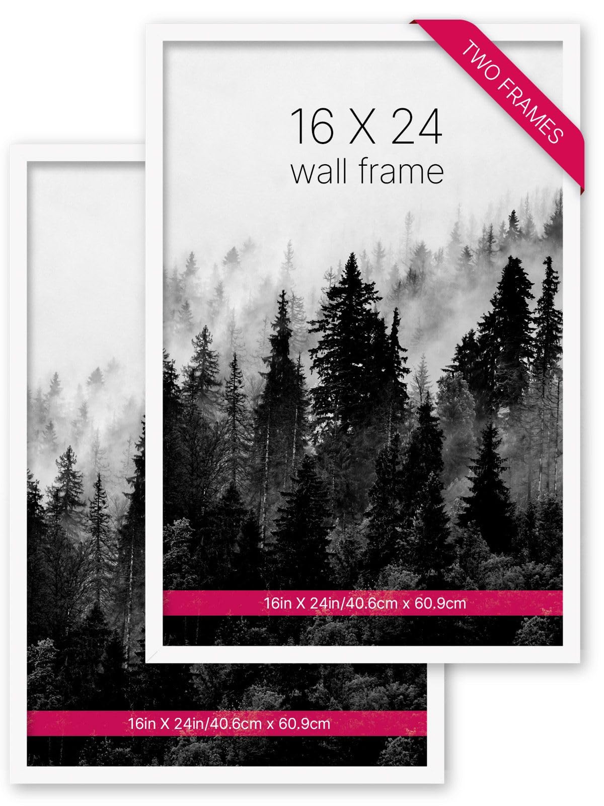 16 x 24, White Frame (2 Pack), 16 x 24 Poster/Picture Frame for Decoration, Homes, Offices, Hotels, Family Portrait,Wedding, Birthday, Anniversary and Christmas Gifts.