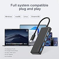 Vista 4 de Hub USB C, divisor USB 3.0 de 4 puertos con transferencia de datos de 5Gbps, divisor USB C para MacBook tipo C, Mac Pro, iMac, Surface, XPS, unidad