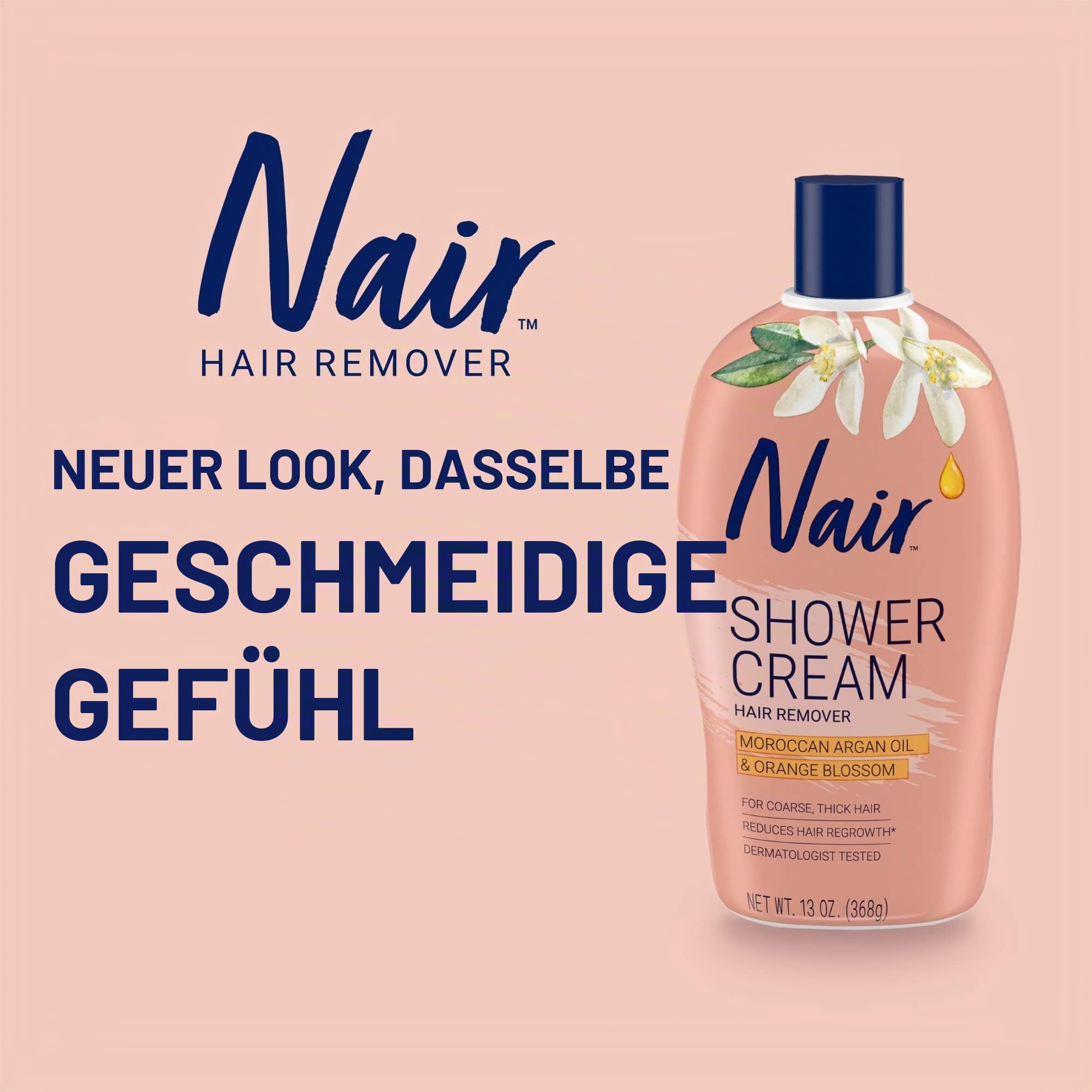 Nair Shower Power Max with Moroccan Argan Oil, Cream for Legs & Body (Haarentfernungs Creme für Körper und Beine)