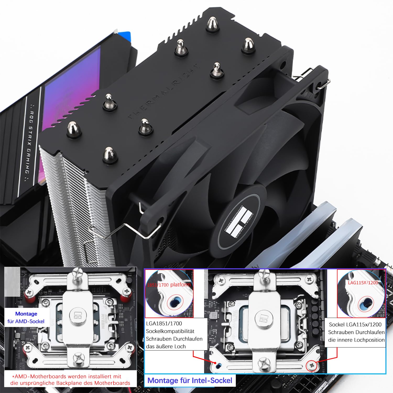 TR-Thermalright Assassin X 120R SE dissipatore di calore per CPU, 4 tubi di calore, silenziosa ventola da 120 mm, per AMD AM4 AM5, Intel LGA1851/1700/115x/1200, dissipatore per PC