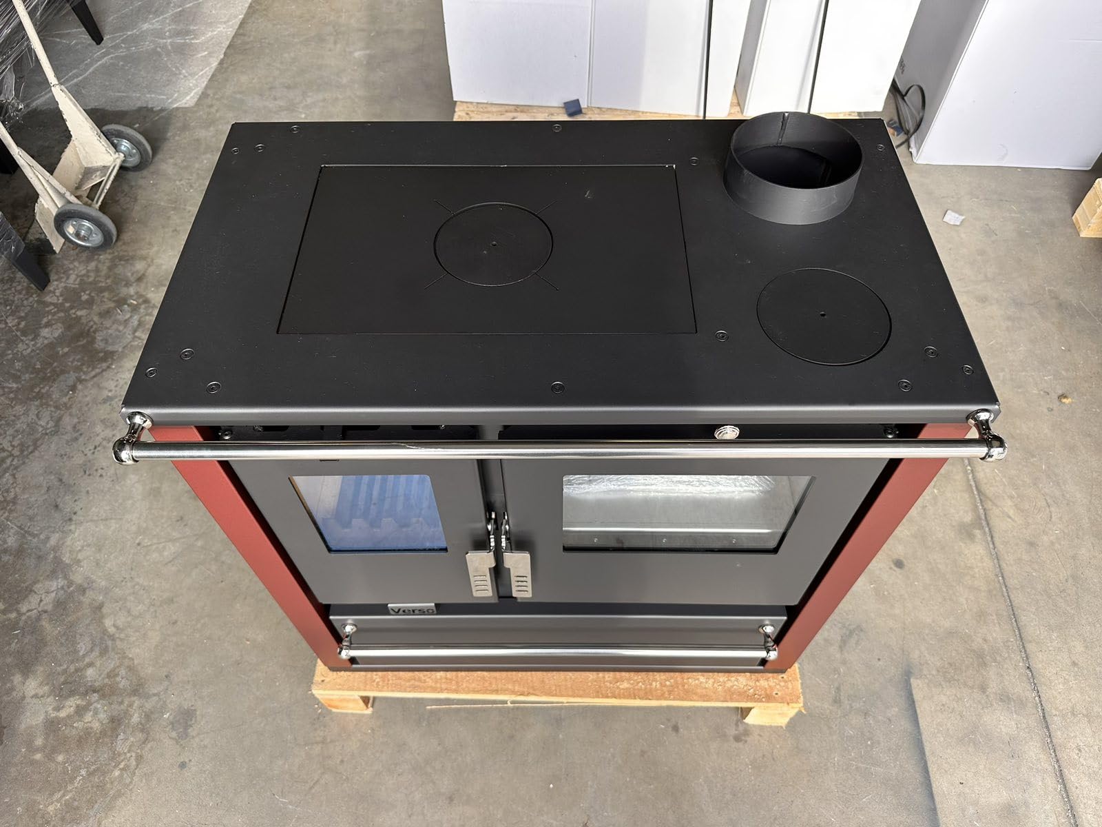 Holzofen Kochherd Verso Cs Plus Inox 7.7 kW Edelstahl Backfach