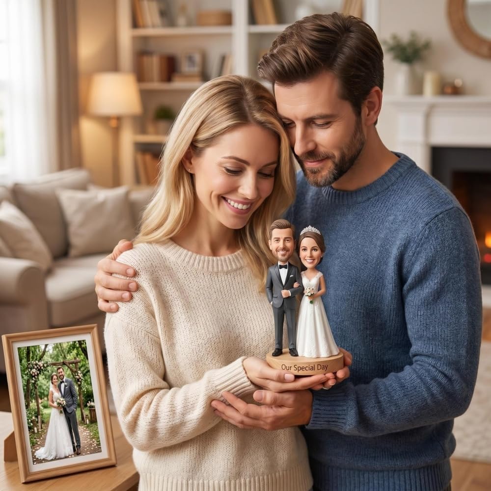 Personnalisée Figurine Bobblehead, Poupée en Pâte Polymère Fabriquée à Main