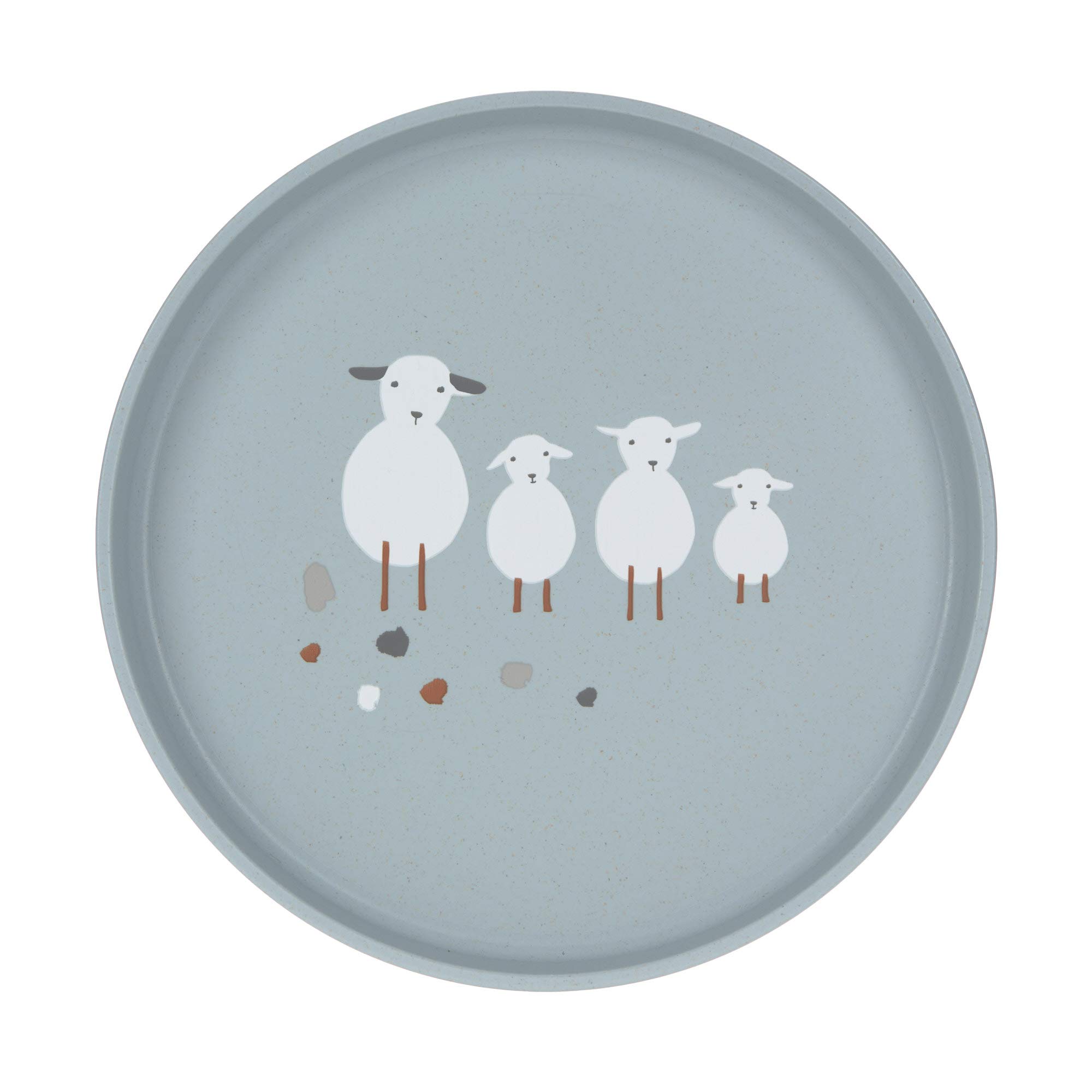 LÄSSIG Kids Plate PP/Cellulose Tiny Farmer Sheep/Goose blue