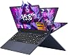 Laptop 2 en 1 Tunhail de 15.6", pantalla táctil, Core m3-8100Y (hasta 3.4 GHz), 16GB RAM, 512GB SSD, FHD 1920X1080, WiFi 5 de 2.4G y 5G, BT 5.0, USB 3.0, teclado numérico, pantalla táctil giratoria 360° 1