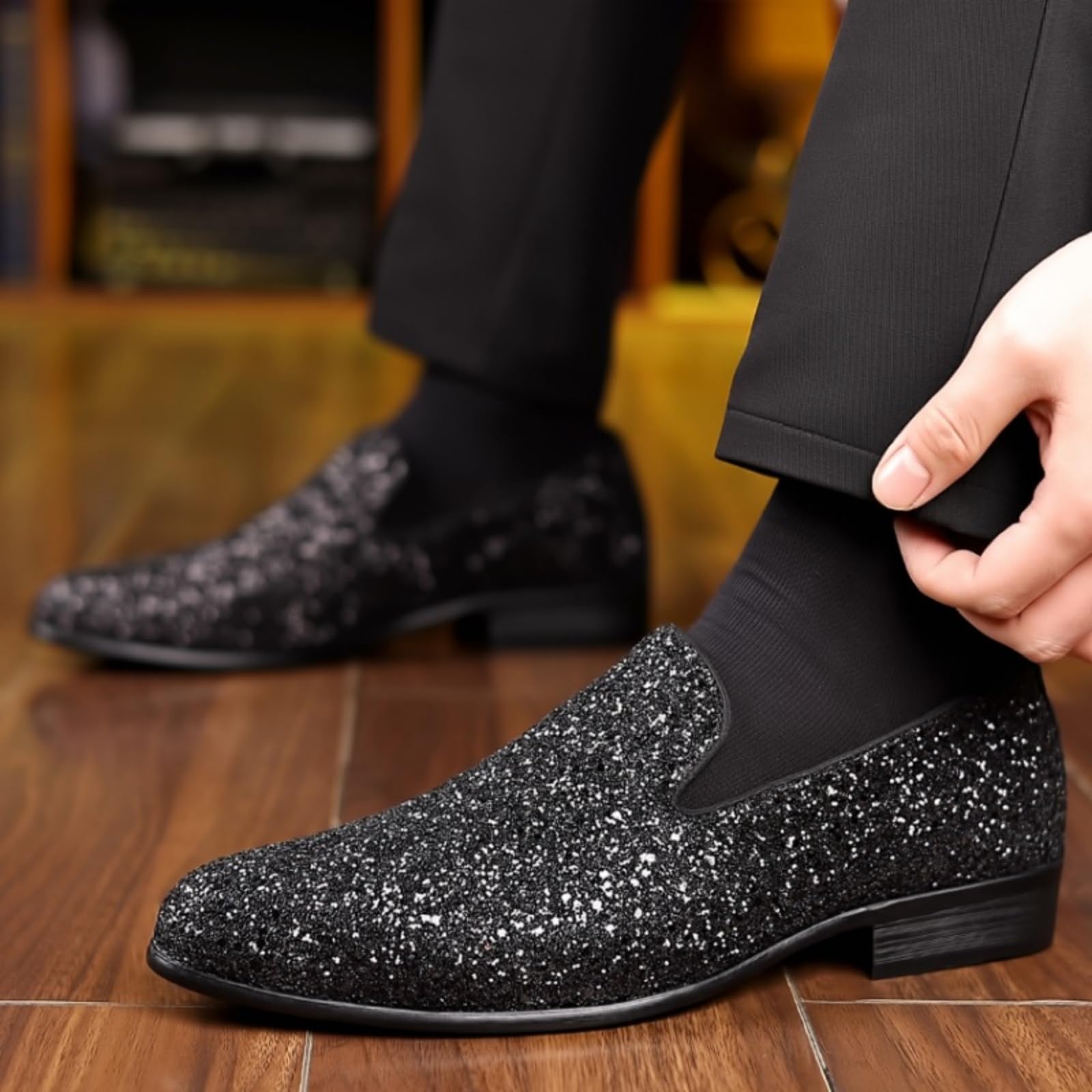 Hixingo Scarpe Stringate Uomo in Pelle | Scarpe Eleganti da Abito comoda Design classico ideale per ufficio, lavoro, matrimoni, cerimonie ed eventi formali