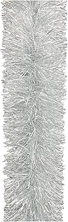 Thick 12cm x 200cm Silver Tinsel Garland – Full & Shimmery Christmas Decor for Tree