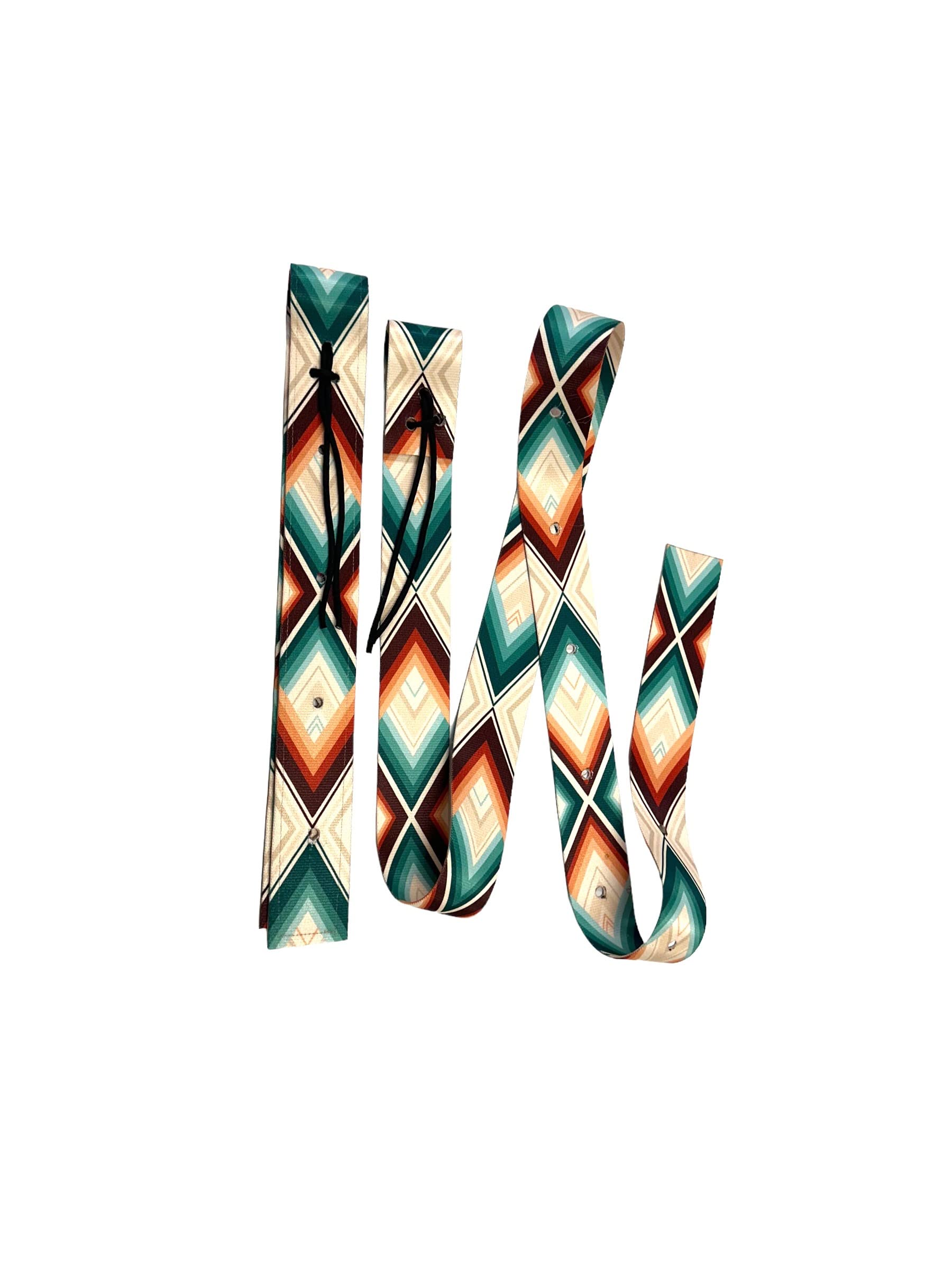 cinch strap set aztec orange tan and green cinch strap set latigo